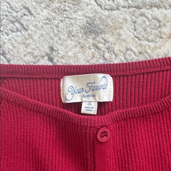 PacSun Red Button-Up Ribbed Top - Picture 2 of 2